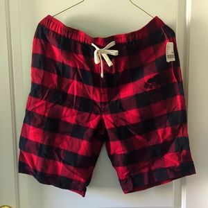 Roots cabin red plaid Park Lounge Short M